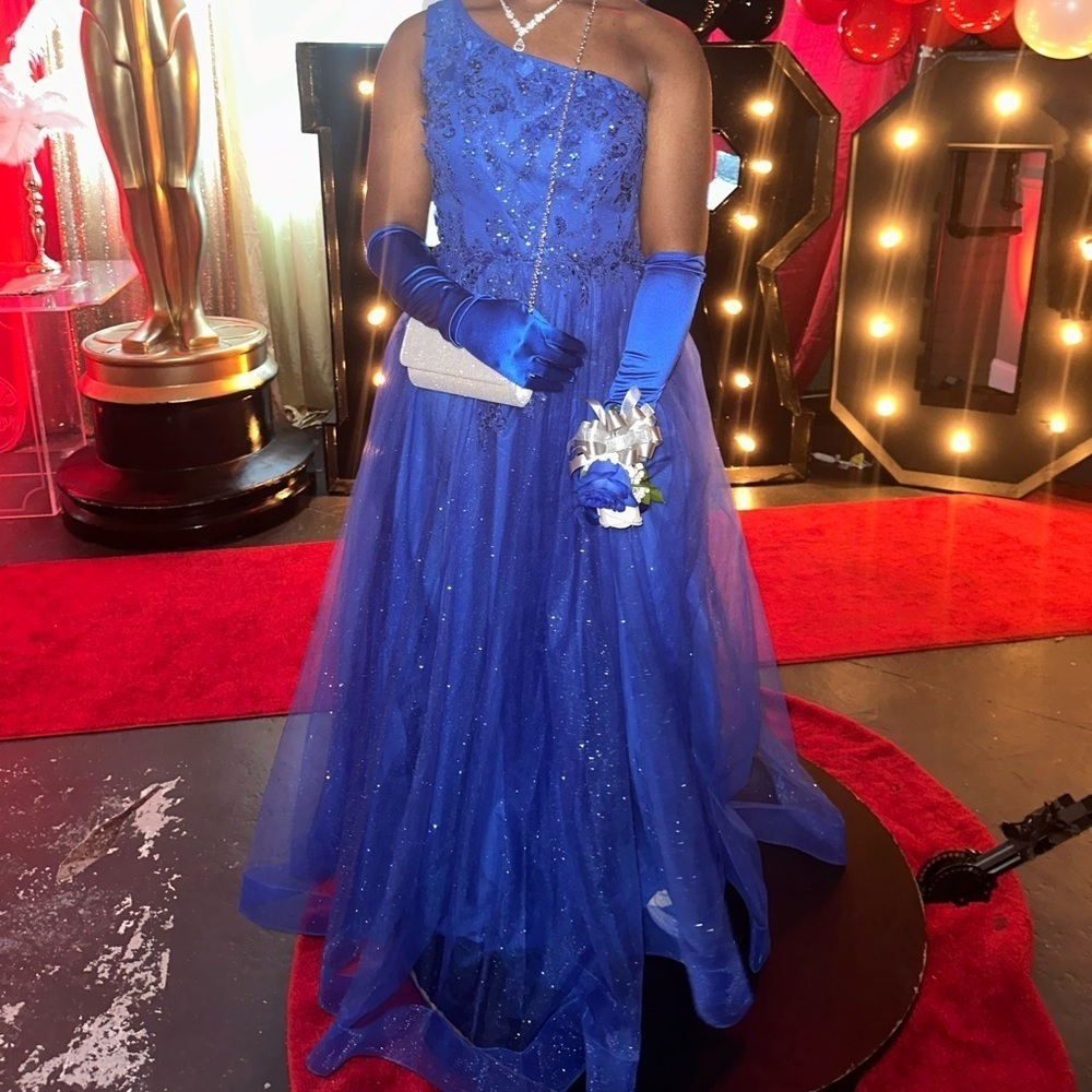 Elegant Blue Junior Dress - Picture 3 of 13
